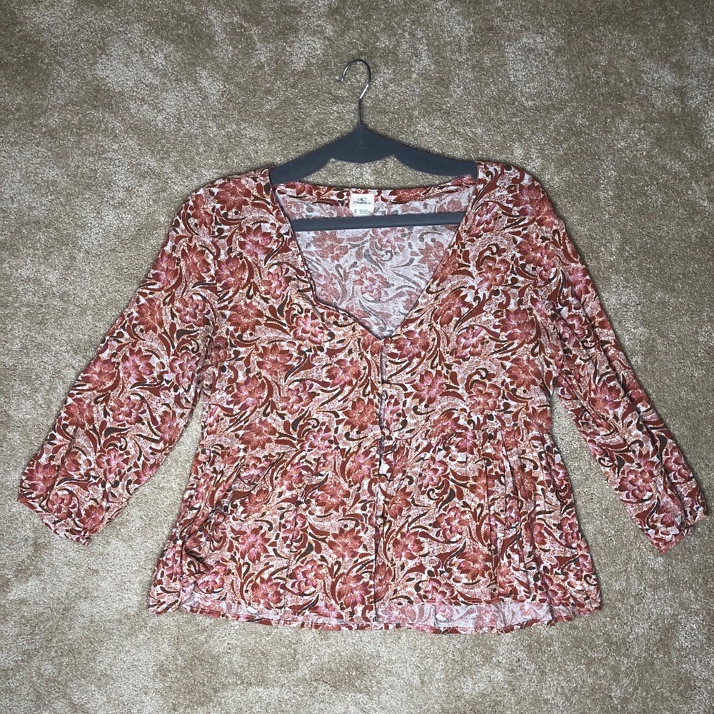 O’Neill Pink/Rust Floral Blouse